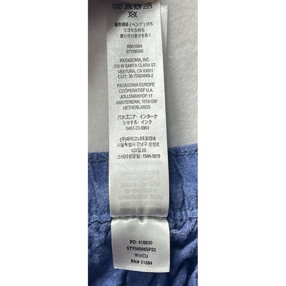 Patagonia Women's Garden Island Pants Blue Size XL Hemp Lyocell 56566 Breathable - Picture 6 of 11